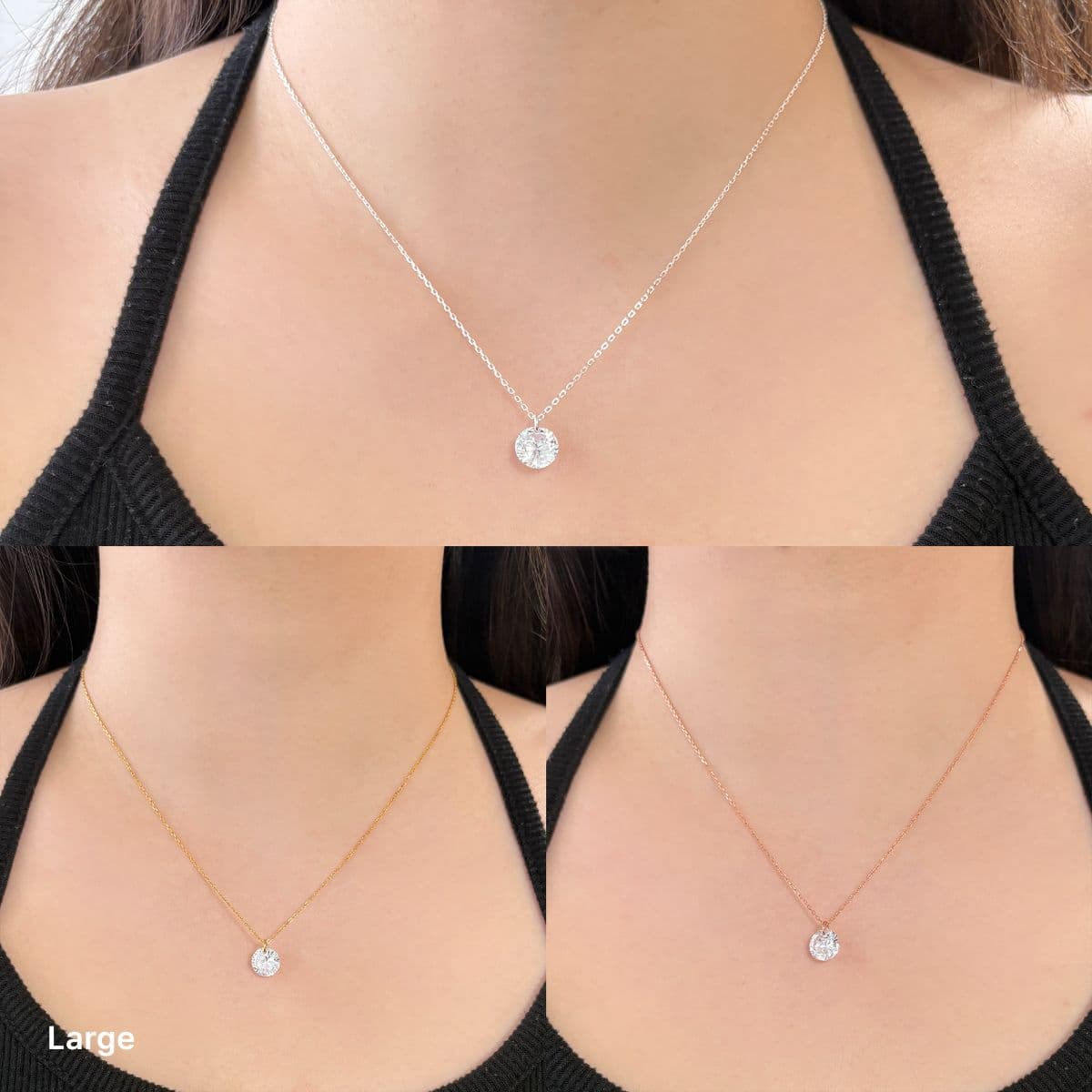 [SN6411] Silver 925 Pure Diamond Shape Cubic Necklace - 이미지 6