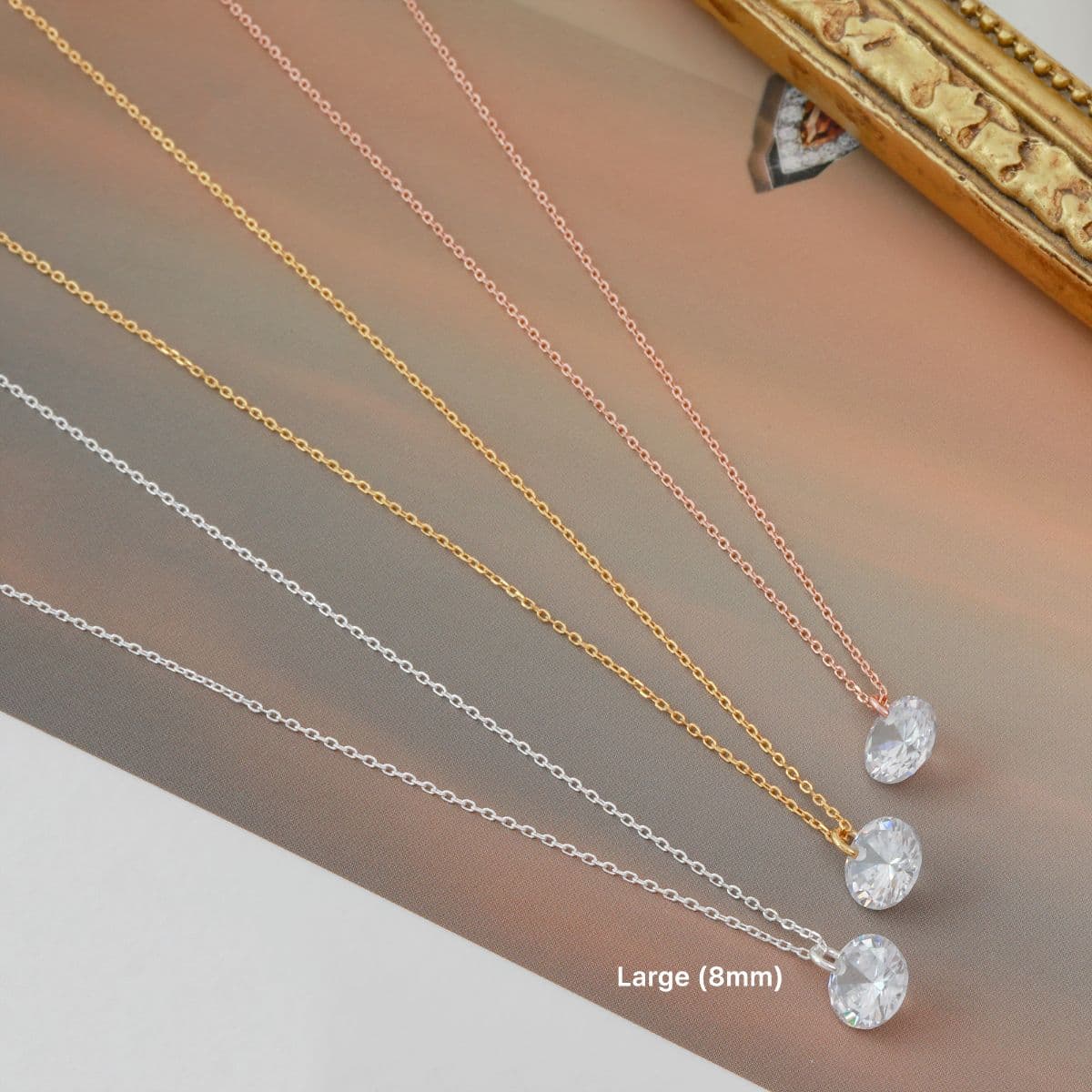 [SN6411] Silver 925 Pure Diamond Shape Cubic Necklace - 이미지 7