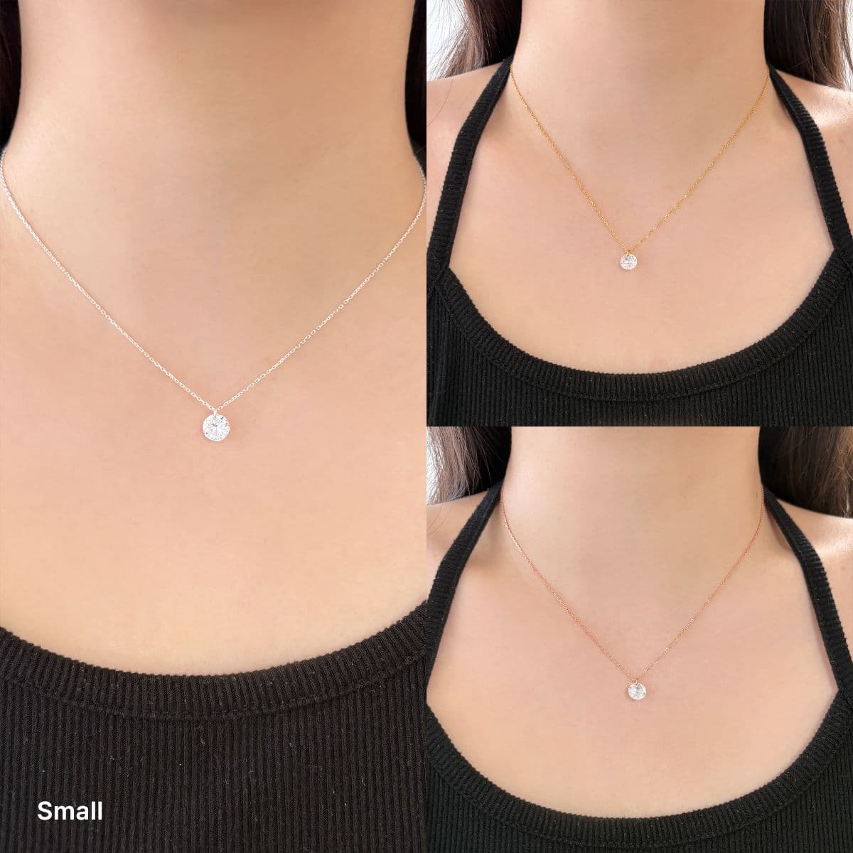 [SN6411] Silver 925 Pure Diamond Shape Cubic Necklace - 이미지 2