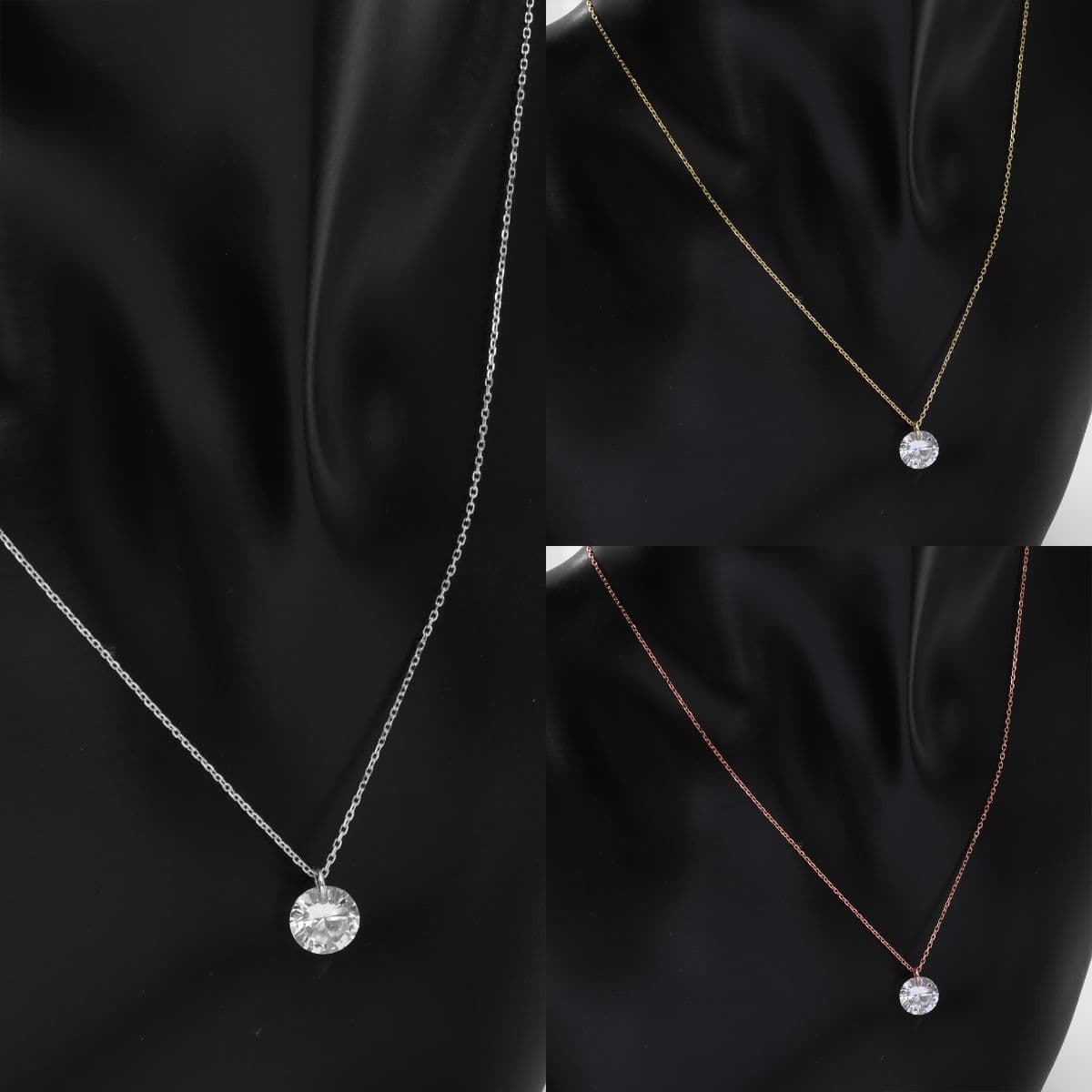 [SN6411] Silver 925 Pure Diamond Shape Cubic Necklace - 이미지 9