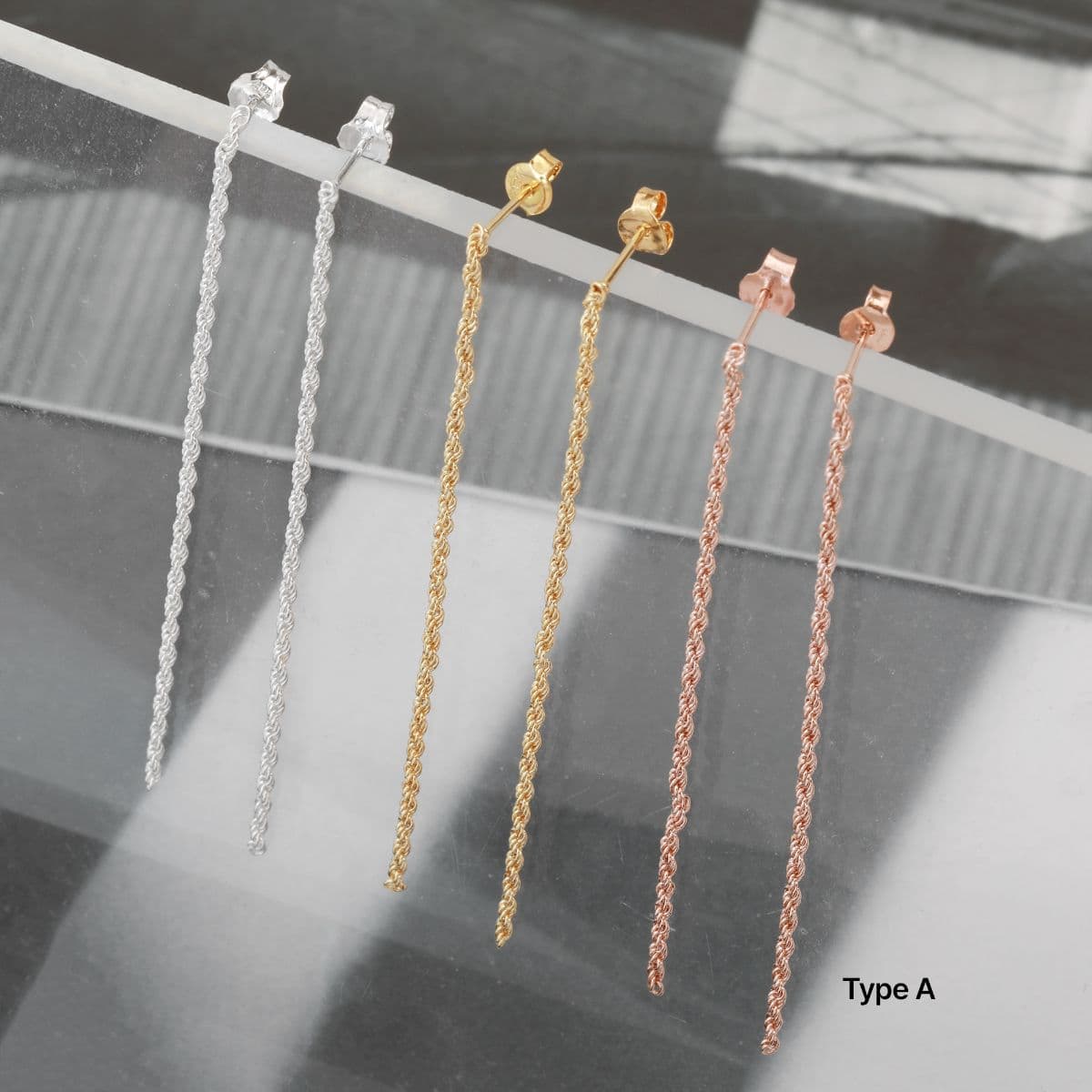 [SE6421], [SE6422] Silver 925 Bold and Snake Chain Drop Earrings Series - 이미지 3