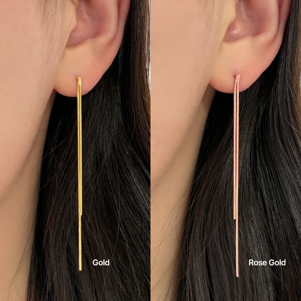 [SE6421], [SE6422] Silver 925 Bold and Snake Chain Drop Earrings Series - 이미지 14
