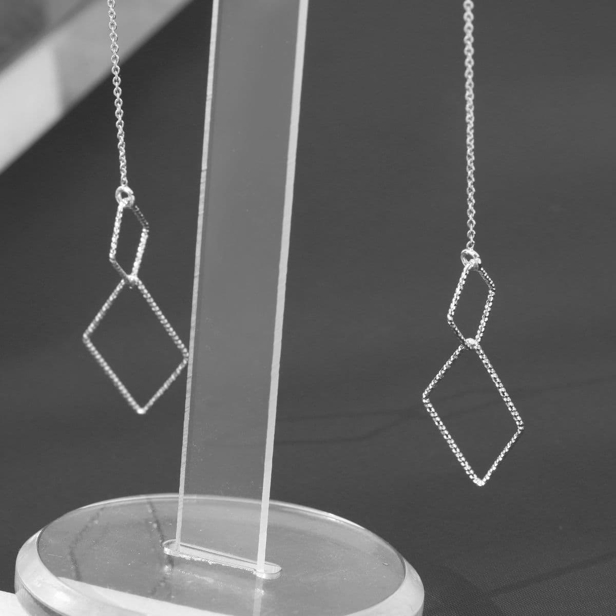 [SE6423], [SE6424], [SE6425] Silver 925 Cut Ring Drop Earring Set - 이미지 10