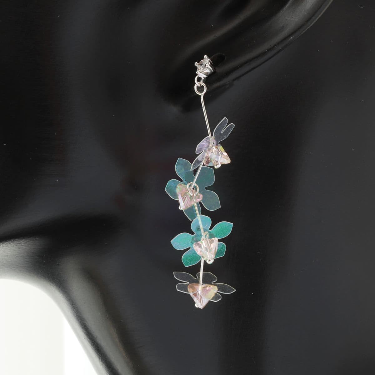 [SE6426] Silver 925 Tropical Thin Flat Flower Drop Earrings - 이미지 13