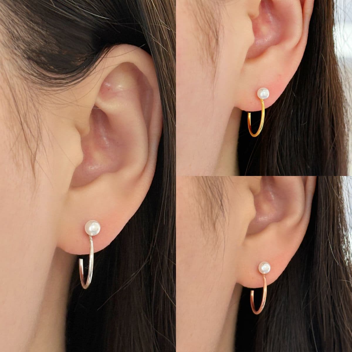 [SE6427], [SE6428], [SE6429] Silver 925 Hoop Earring Set - 이미지 3