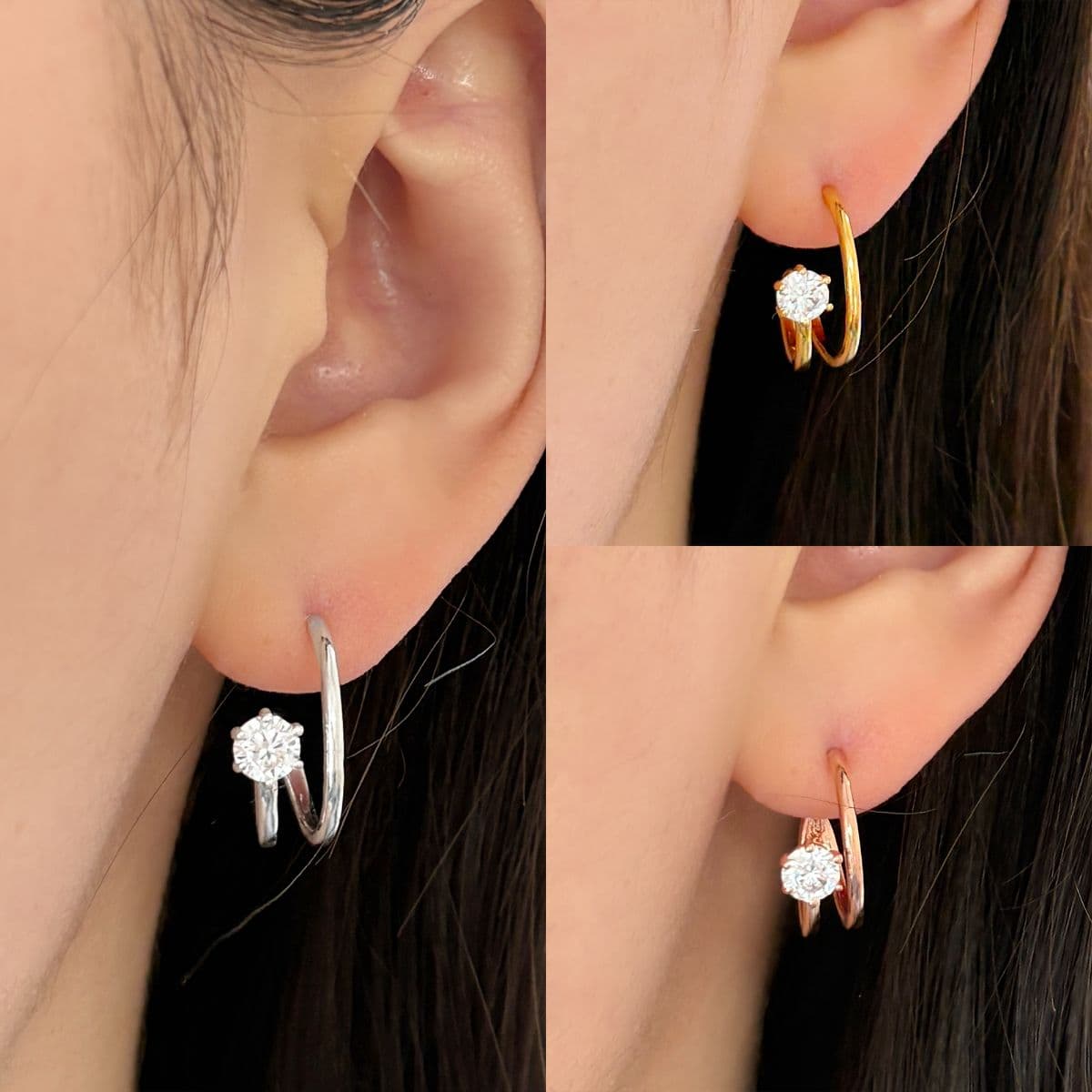 [SE6427], [SE6428], [SE6429] Silver 925 Hoop Earring Set - 이미지 10