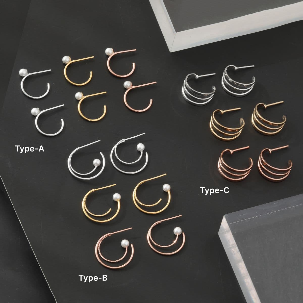 [SE6427], [SE6428], [SE6429] Silver 925 Hoop Earring Set - 이미지 2