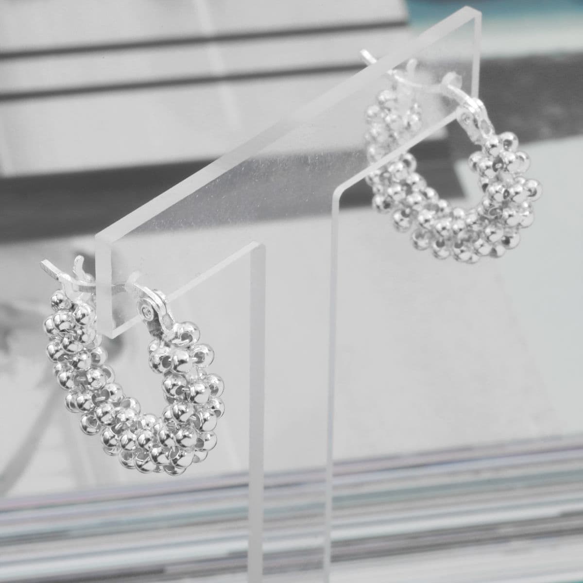 [SE6433] Silver 925 Mini Ball Connect One-Touch Earrings - 이미지 3