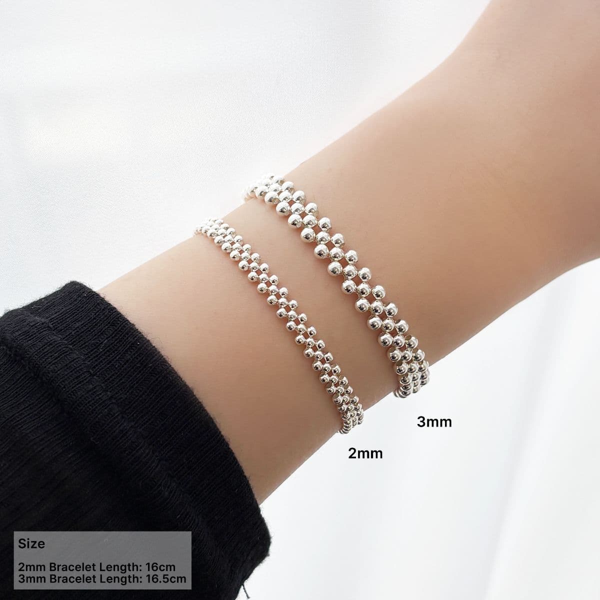 [SB6401] 925 Silver Ball Connect Bracelet - 이미지 1