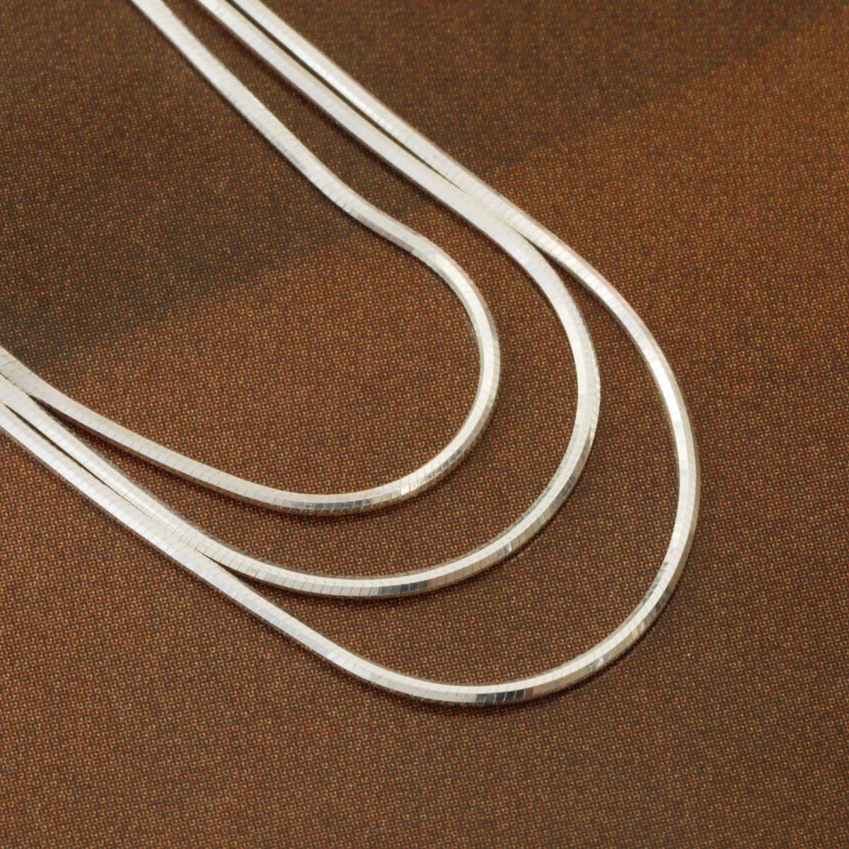 [SE6434] Silver 925 Thin Snake Chain Triple Chain Holding Earrings - 이미지 5