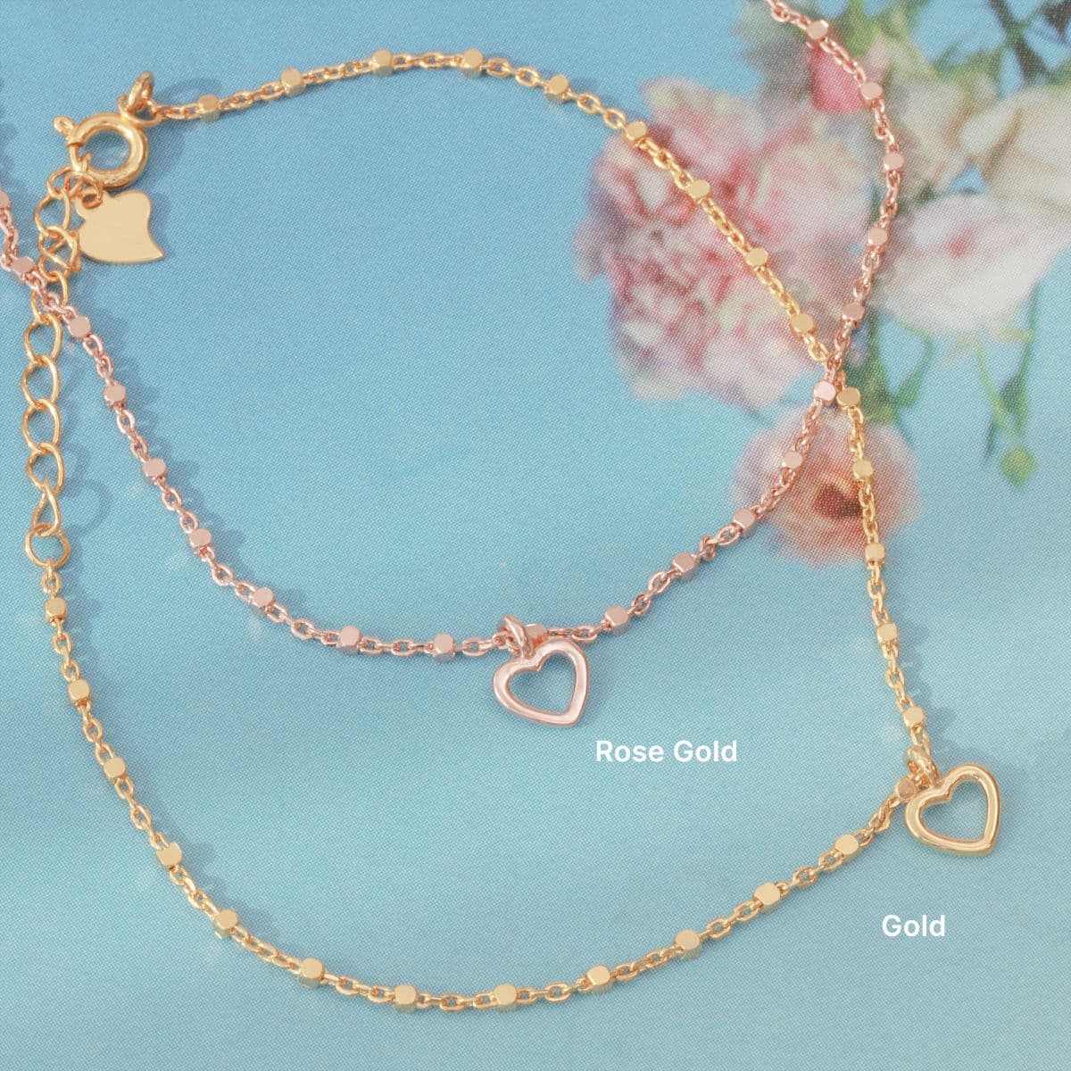 [SB6402] Silver 925 Mini Cube Chain and Heart Bracelet - 이미지 6