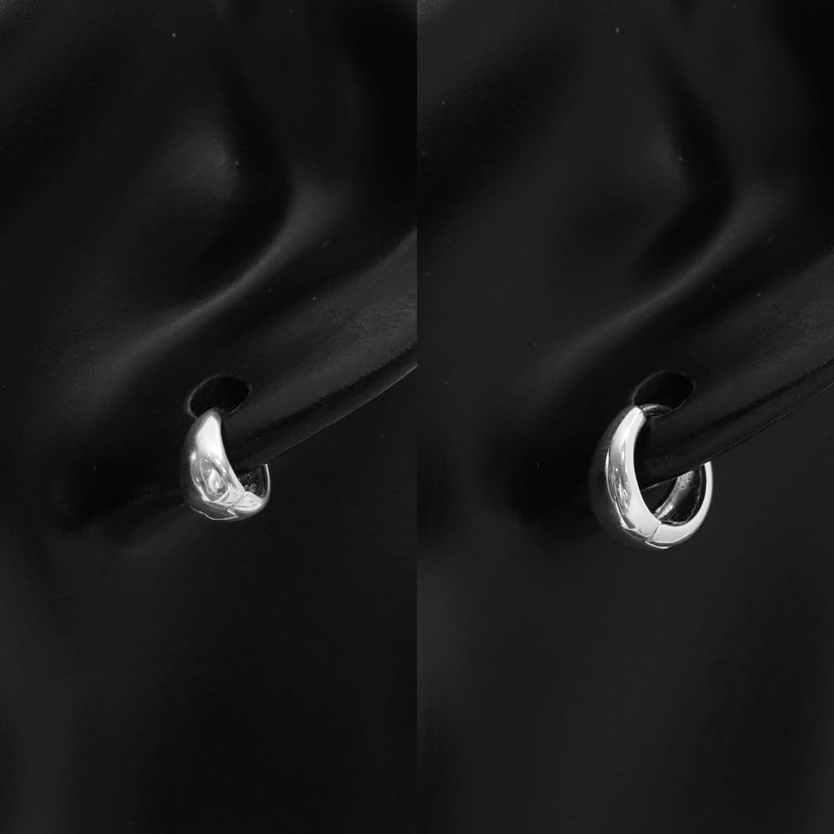 [SE4500] Silver 925 Basic Water Drop One-Touch Earrings - 이미지 4