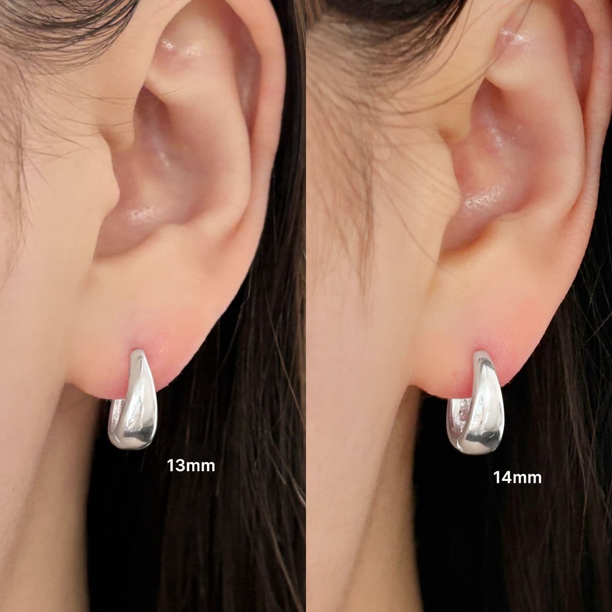 [SE4500] Silver 925 Basic Water Drop One-Touch Earrings - 이미지 5