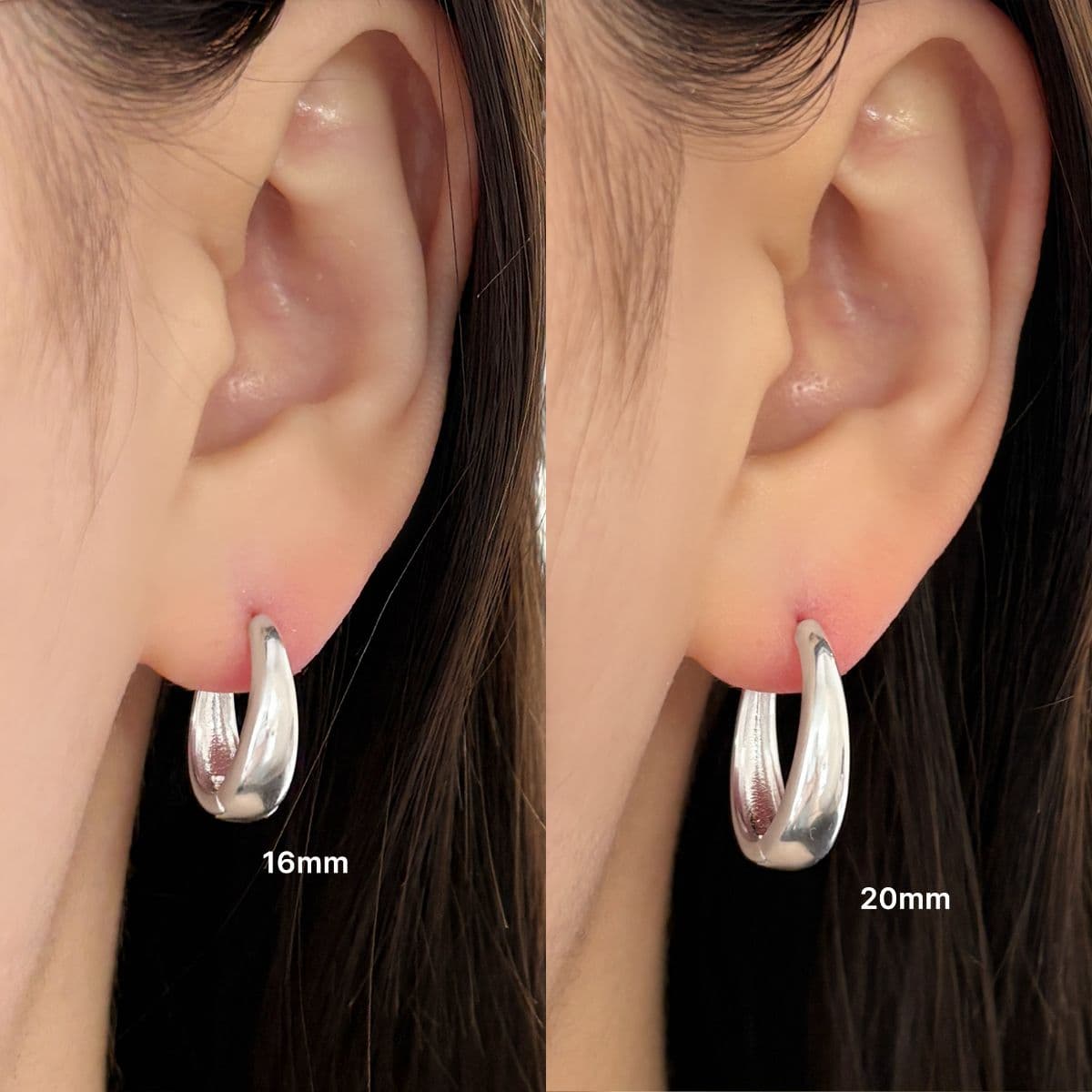[SE4500] Silver 925 Basic Water Drop One-Touch Earrings - 이미지 8