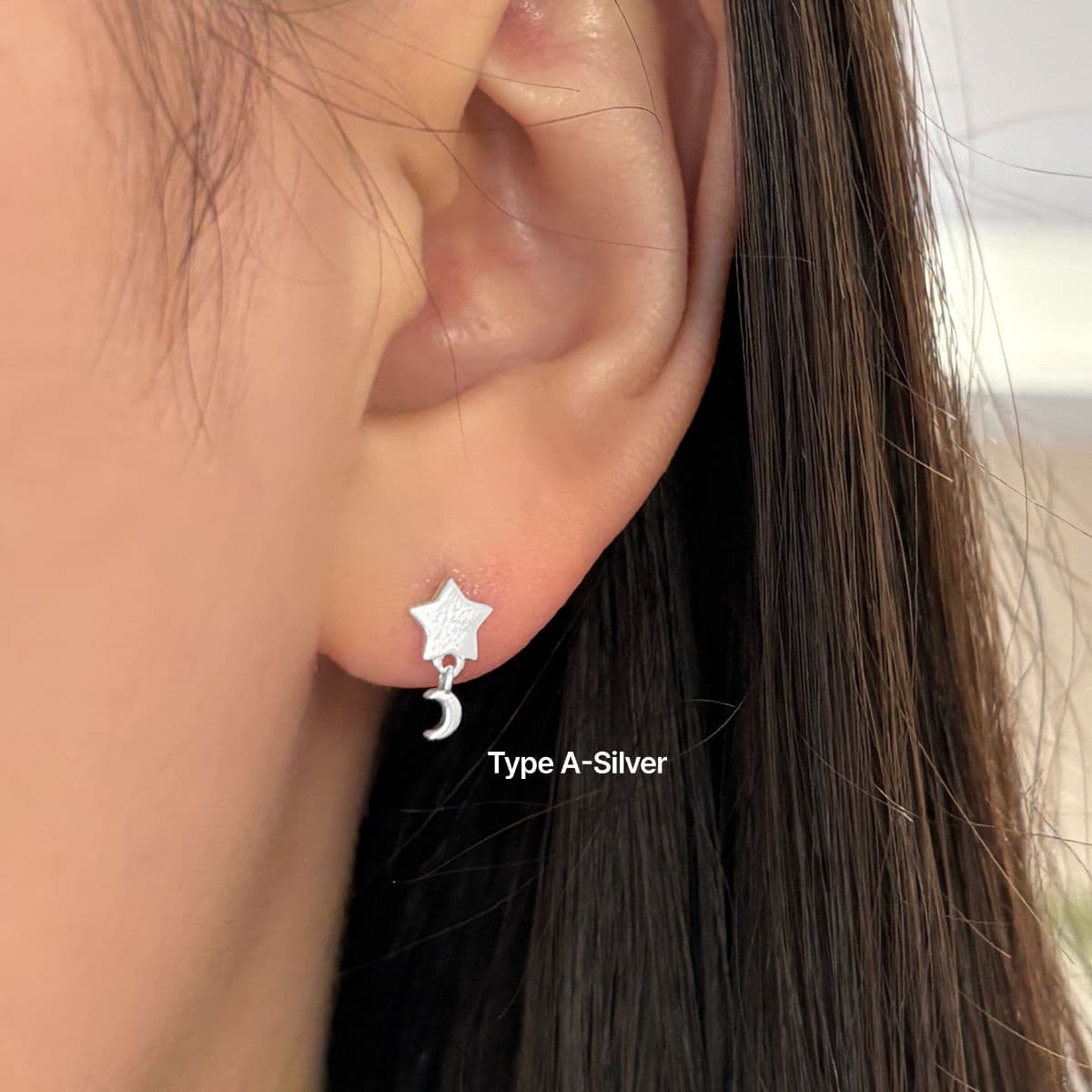 [SPC6503], [SPC6504] Silver 925 Star and Crescent Holding Piercing Set - 이미지 3