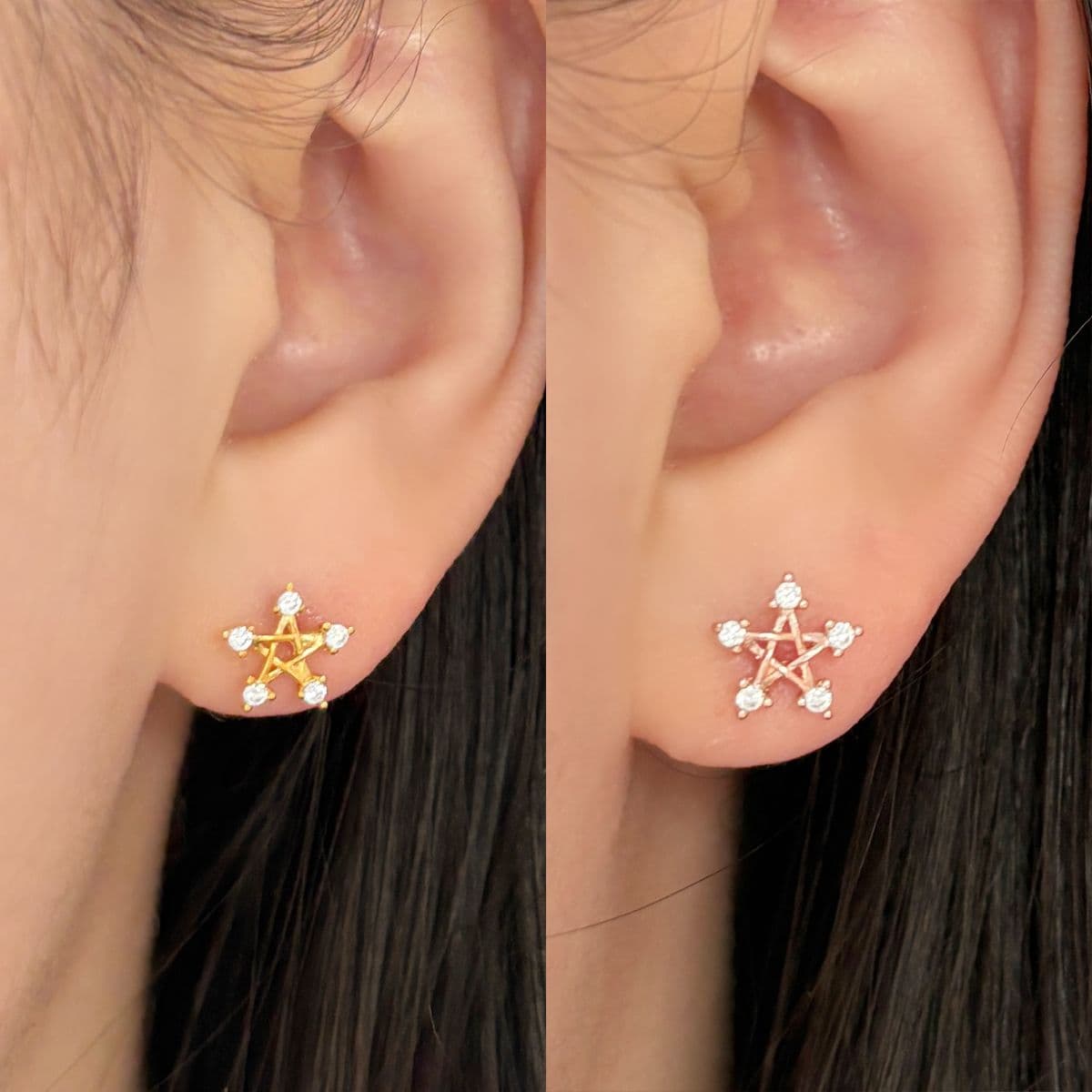 [SPC6505], [SE6500] Silver 925 Cubic Edge Star Set (Earrings, Piercing) - 이미지 7