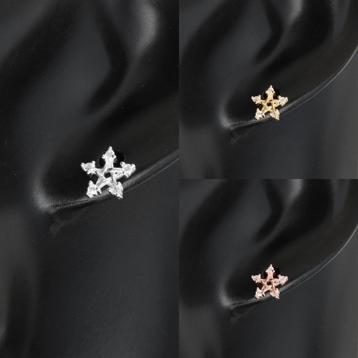 [SPC6505], [SE6500] Silver 925 Cubic Edge Star Set (Earrings, Piercing) - 이미지 10