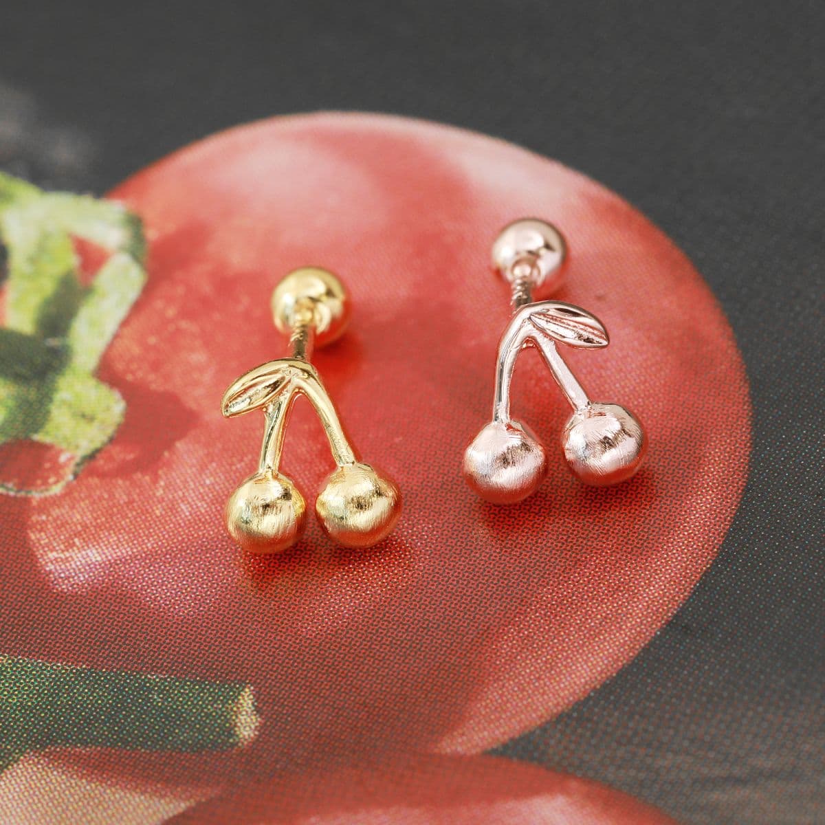 [SPC6506] Silver 925 Sanded Cherry Piercing - 이미지 5