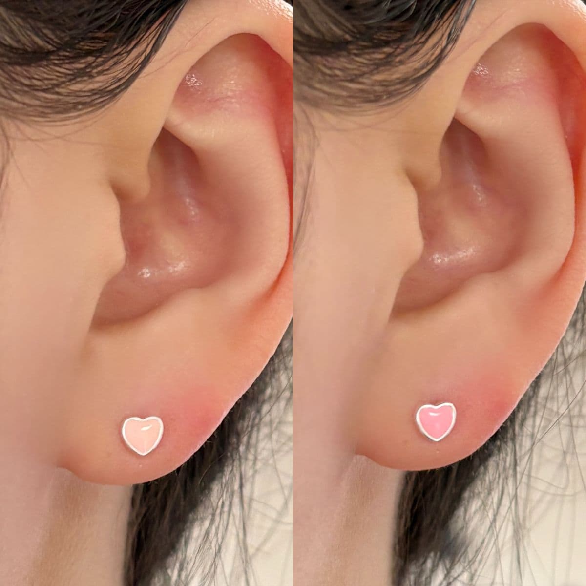 [SE6501] Silver 925 Color Epoxy Heart Earrings - 이미지 10