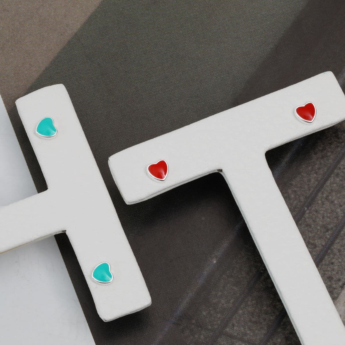 [SE6501] Silver 925 Color Epoxy Heart Earrings - 이미지 8