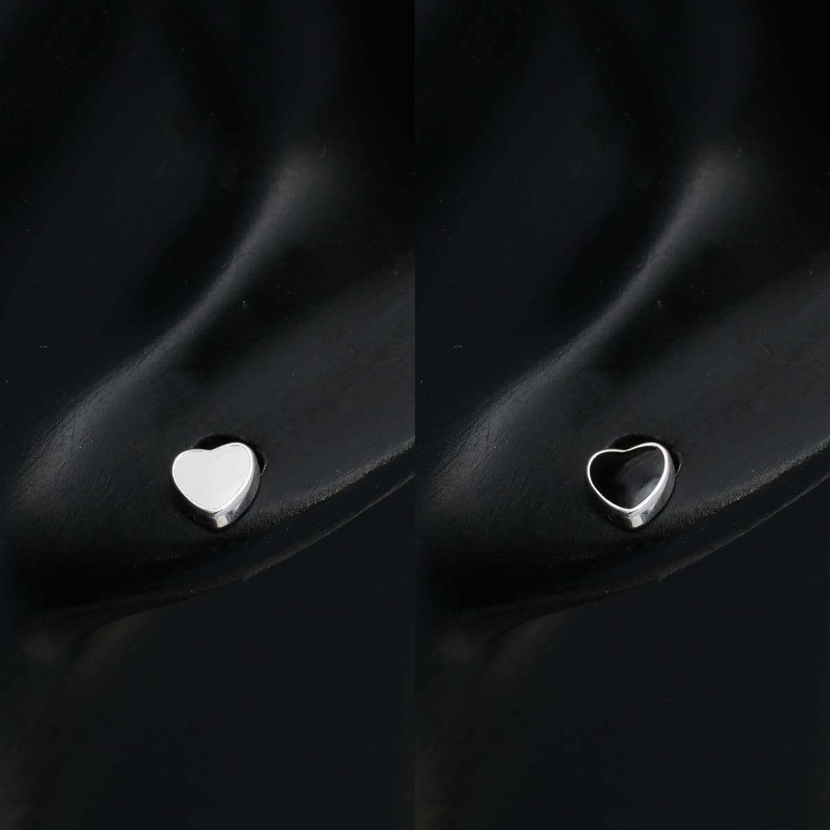 [SE6501] Silver 925 Color Epoxy Heart Earrings - 이미지 6