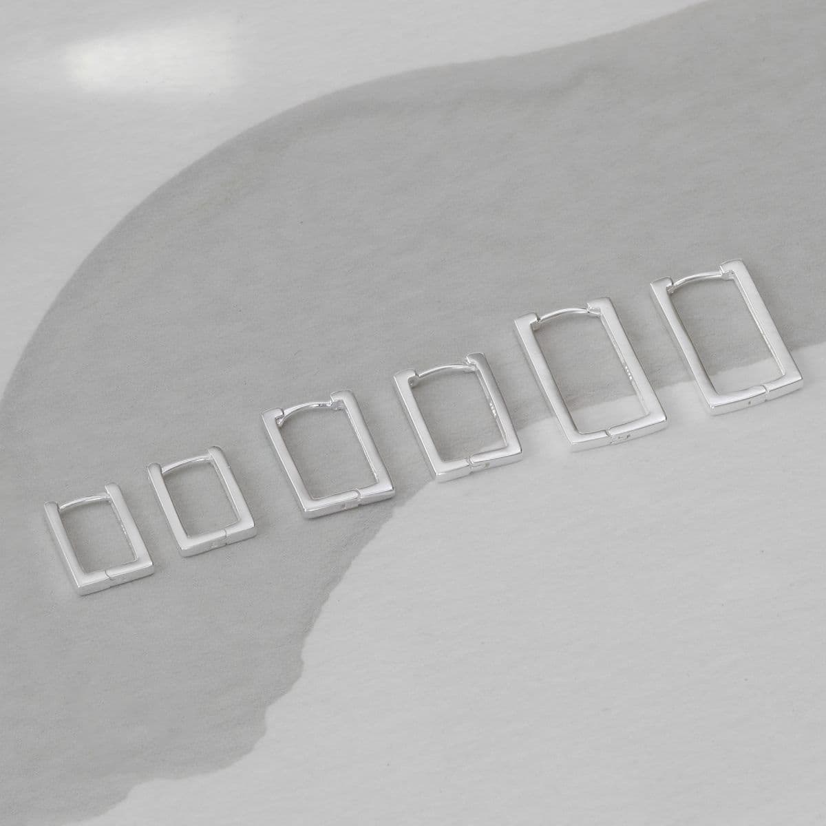 [SHG6503] Silver 925 Thin Square One-Touch Earrings - 이미지 10