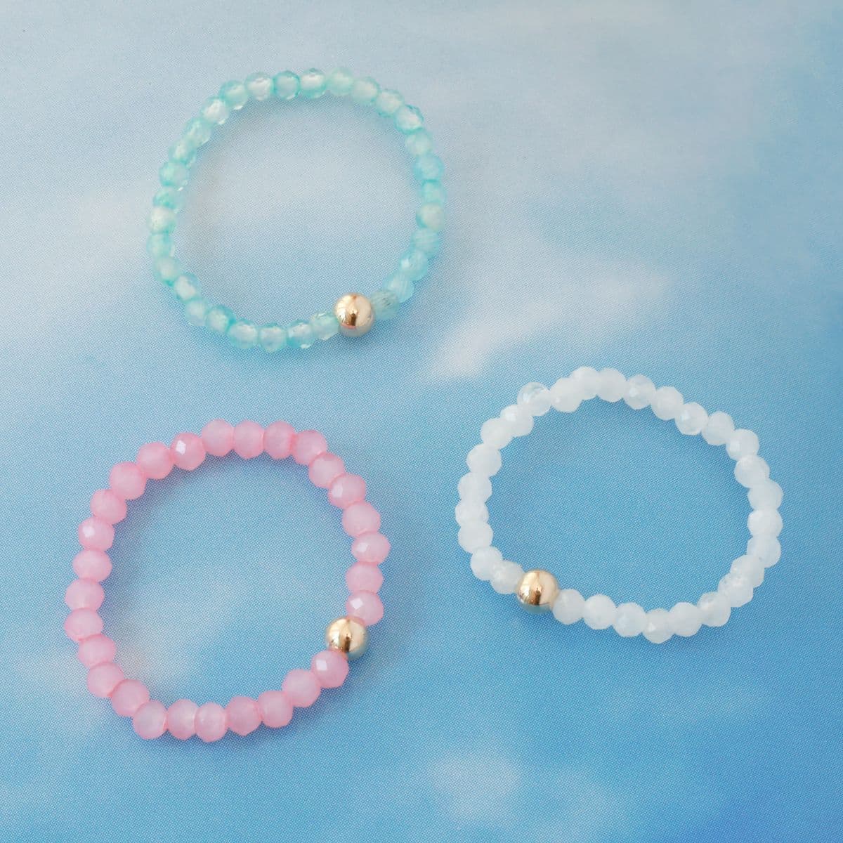 [G4R4800], [G4B4800] 14K Gold Ball Pastel Color Natural Stone Free Size Set - 이미지 7