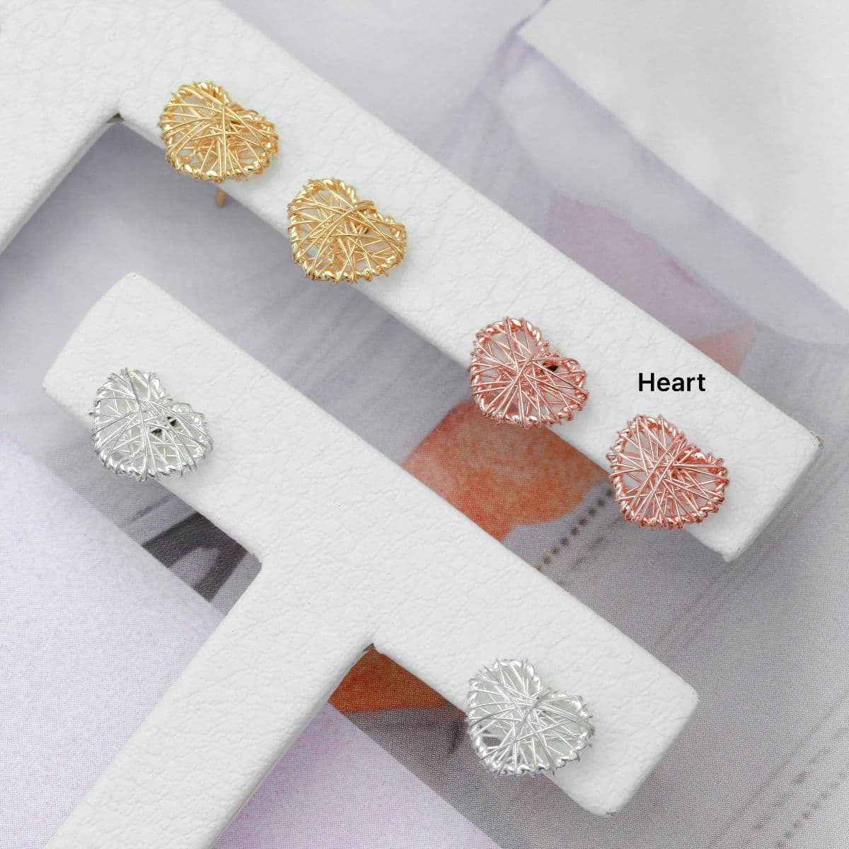 [SE6510], [SE6511] Silver 925 String Heart and Twisting Candle Earring Set - 이미지 3