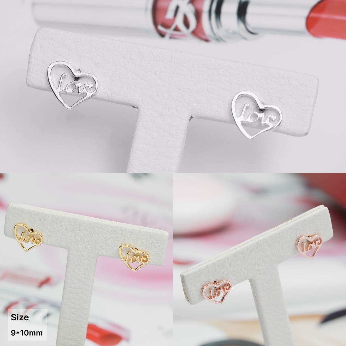 [SE6512] Silver 925 Love in Heart Earrings - 이미지 1