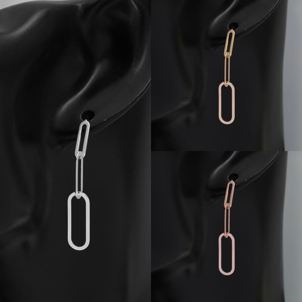 [SE6513], [SE6514] Silver 925 Triple Ring Drop Earrings Set - 이미지 11