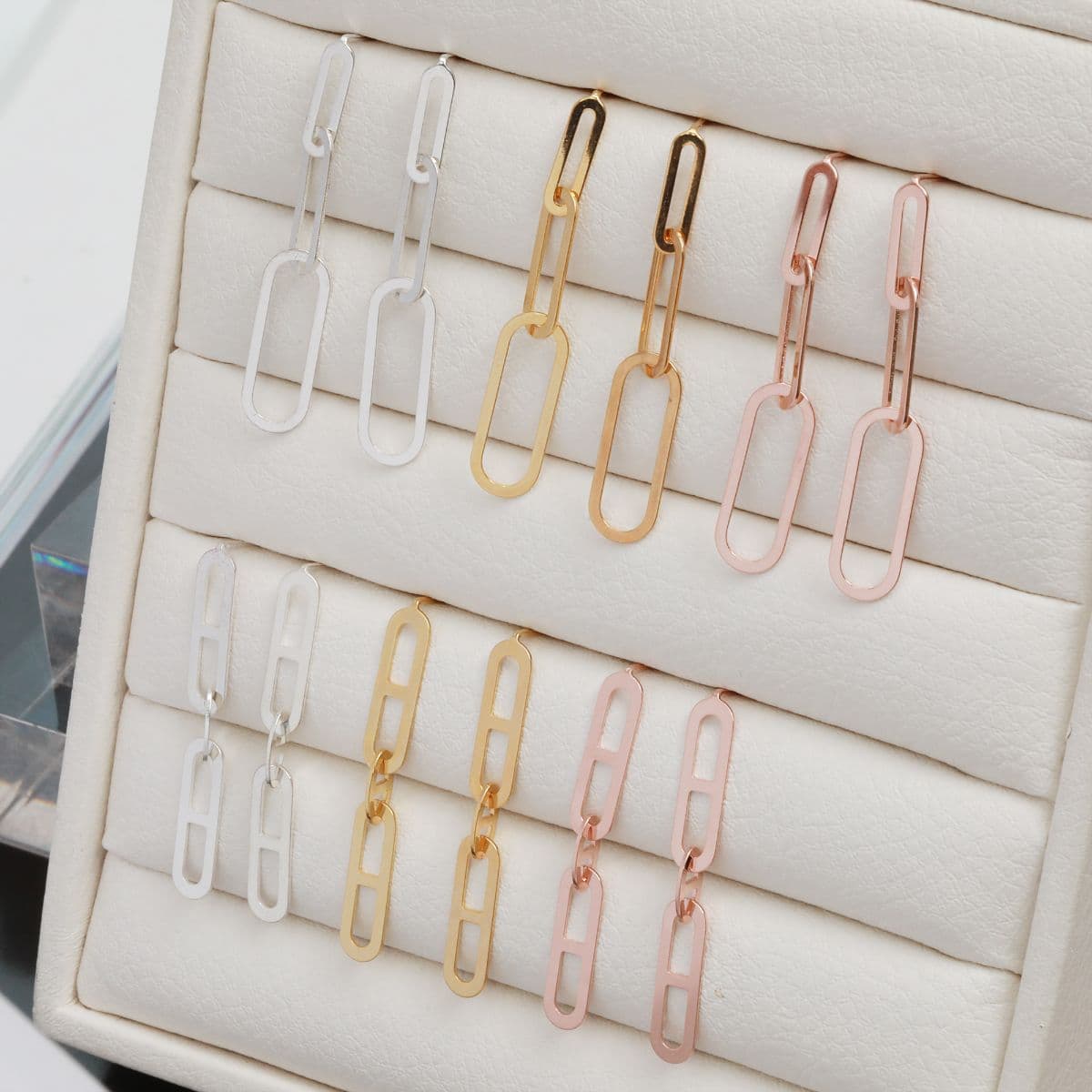 [SE6513], [SE6514] Silver 925 Triple Ring Drop Earrings Set - 이미지 12