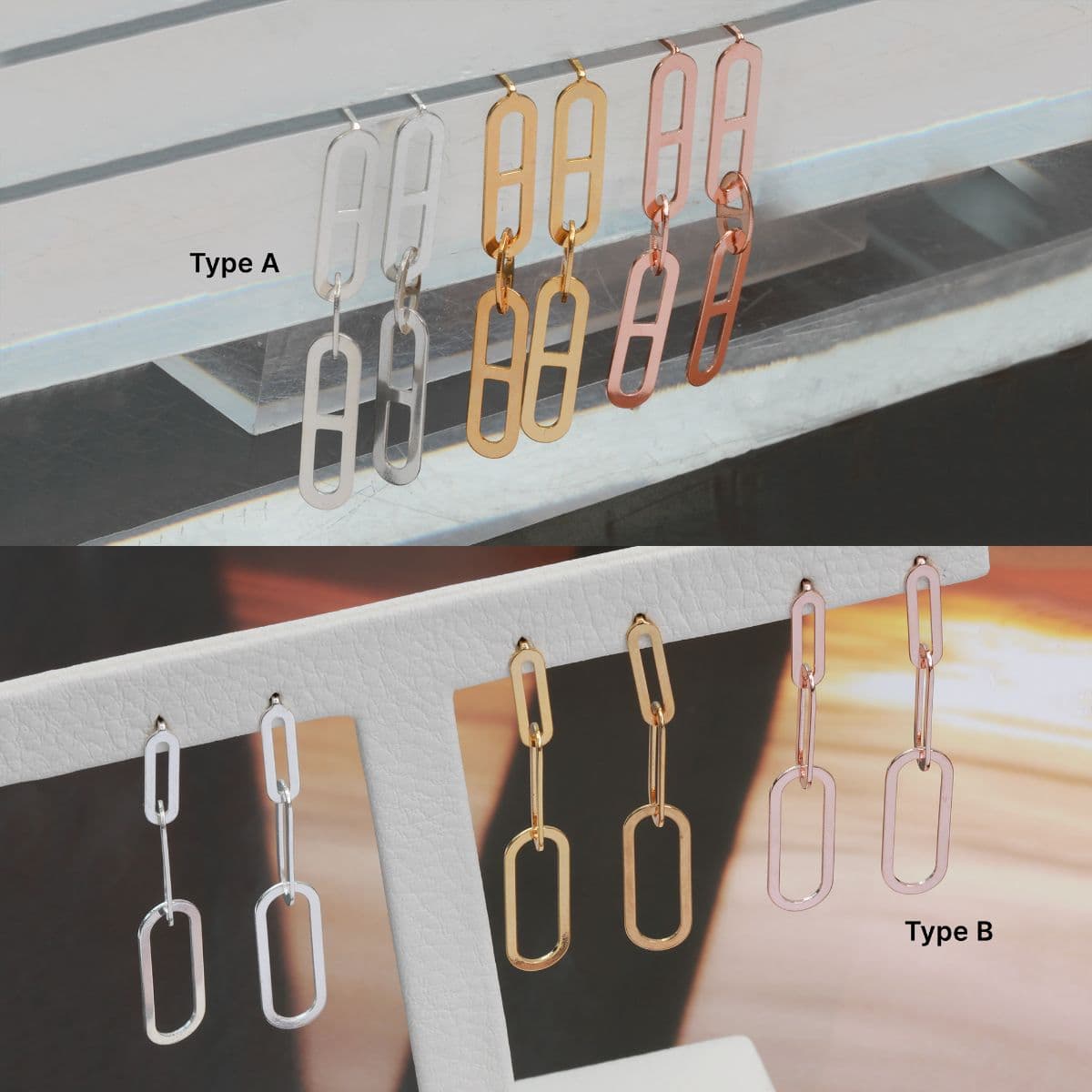 [SE6513], [SE6514] Silver 925 Triple Ring Drop Earrings Set - 이미지 13
