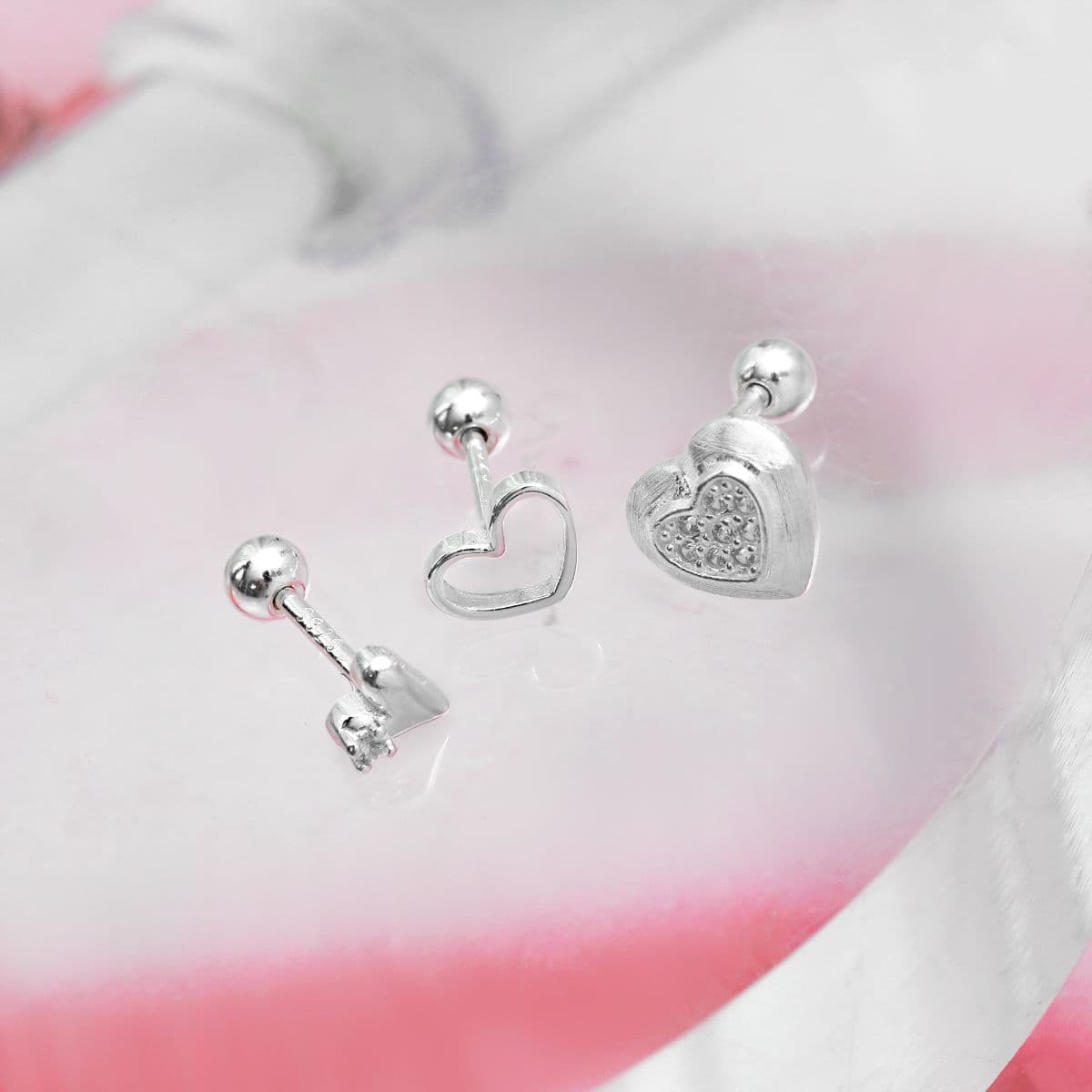 [SPC6510, SPC6511, SPC6512] Silver 925 Simple Heart Piercing Series - 이미지 2
