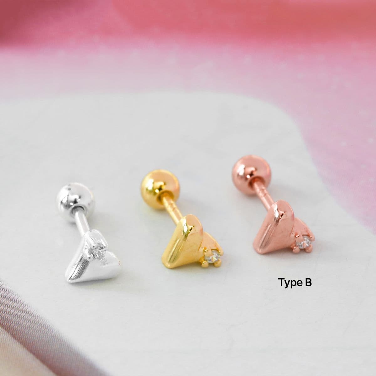[SPC6510, SPC6511, SPC6512] Silver 925 Simple Heart Piercing Series - 이미지 8