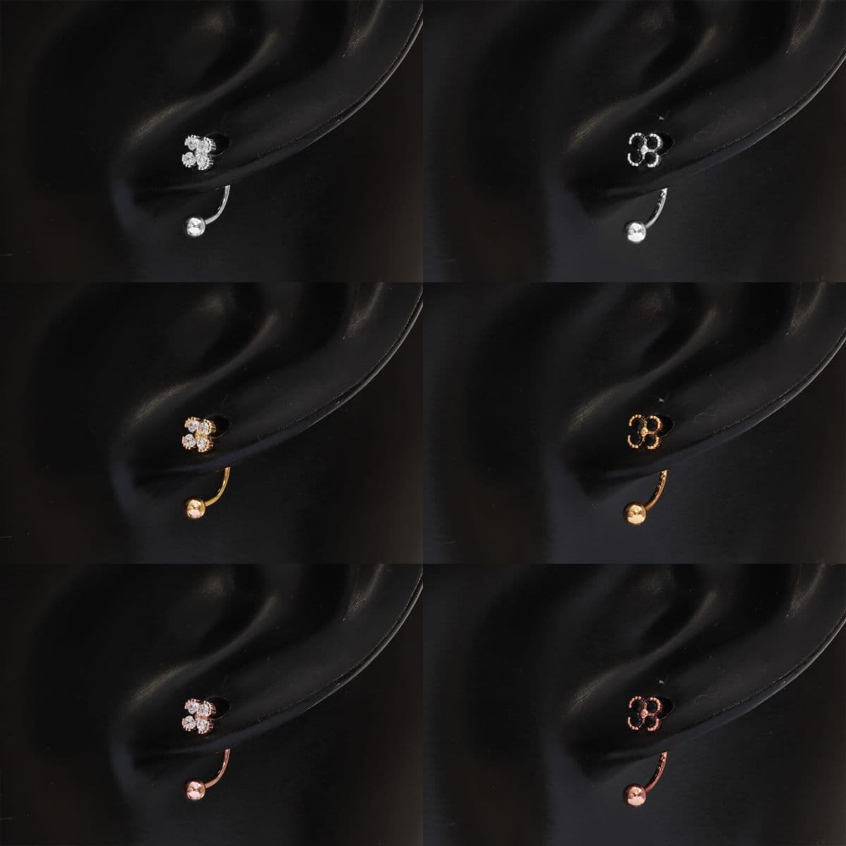 [SPC6602] Silver 925 Cubic Flower Hoop Piercing - 이미지 12