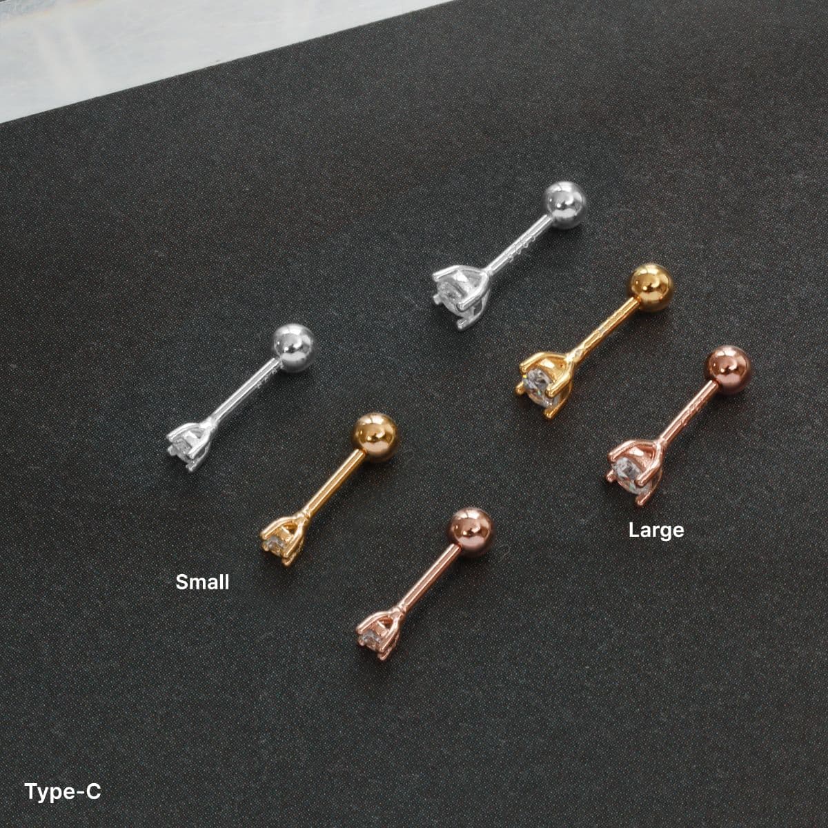 [SPC6603,SPC6604,SPC6605] Silver 925 4-Prong Cubic Piercing Series - 이미지 10