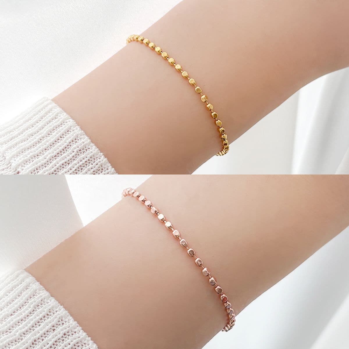 [SB6604] Silver 925 Round Cube Chain Bracelet - 이미지 7