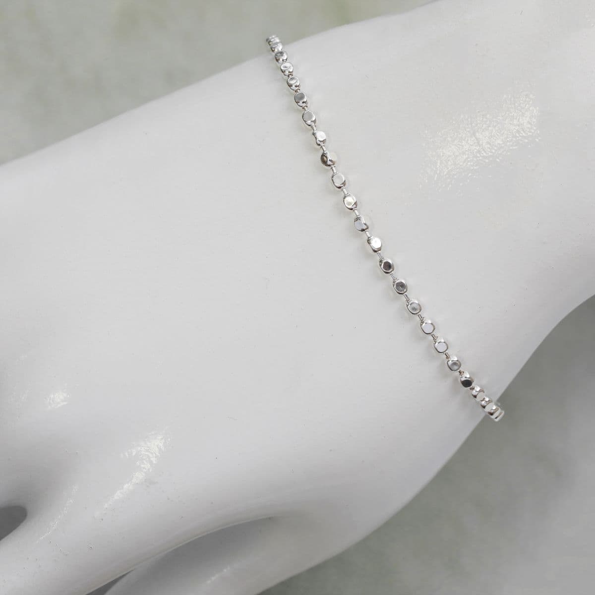 [SB6604] Silver 925 Round Cube Chain Bracelet - 이미지 5
