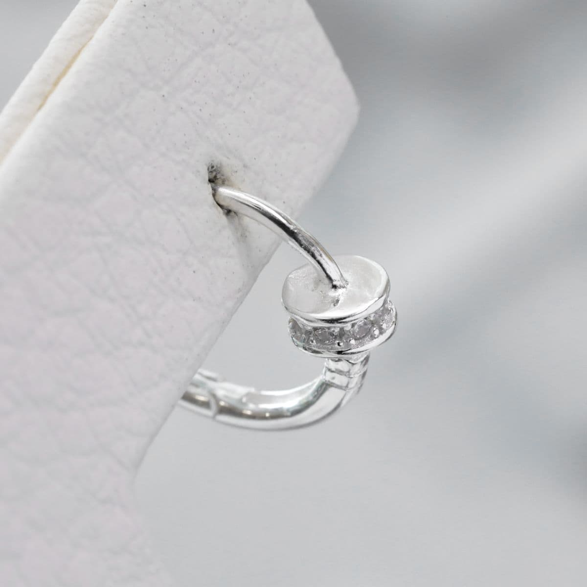 [SE3173] Silver 925 Round Ring Cubic One-Touch Earrings - 이미지 6