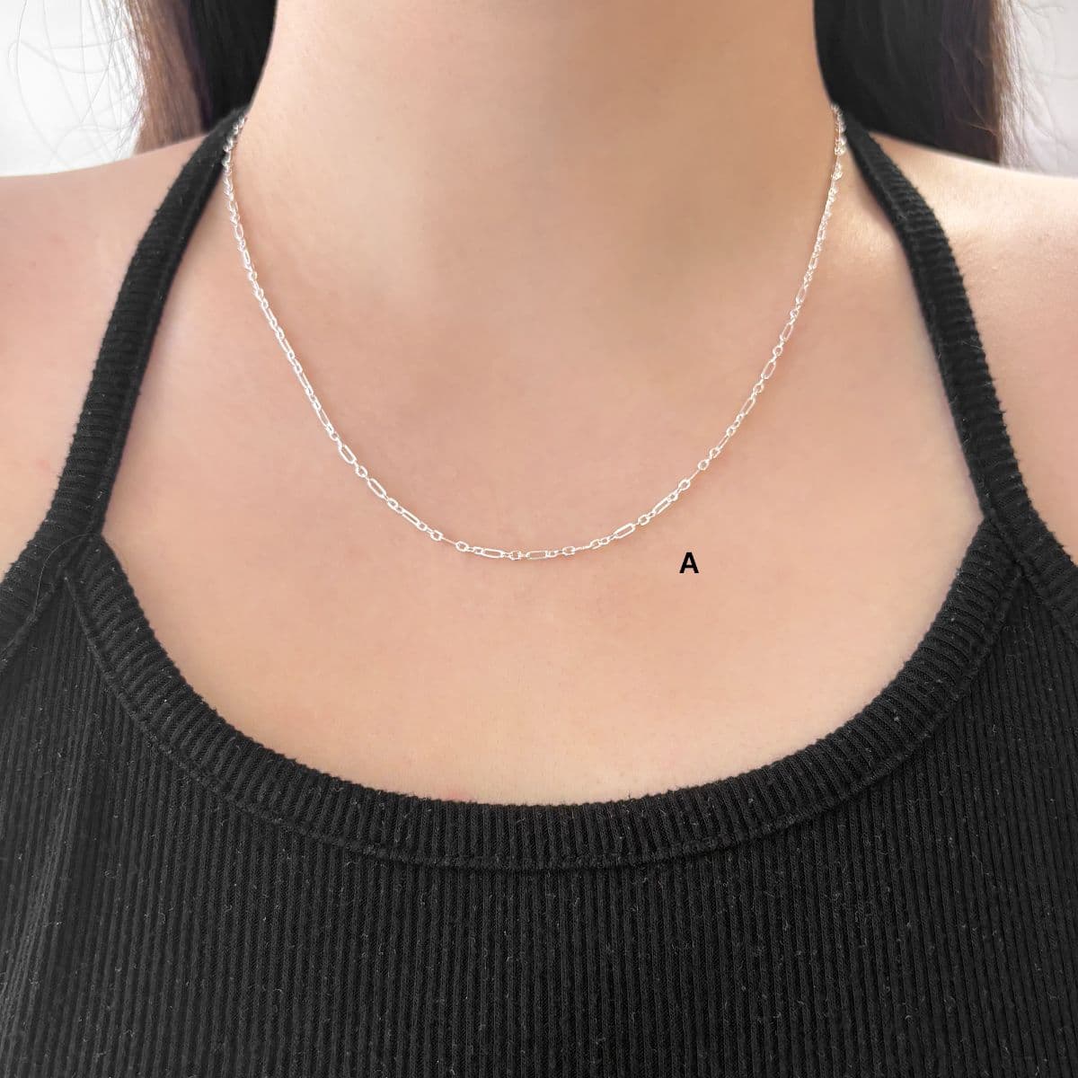 Silver 925 Mini Clip Chain Necklace Series - 이미지 3