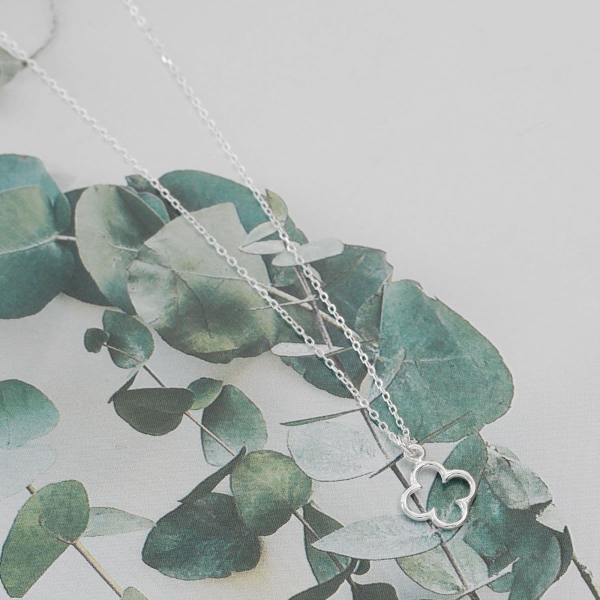 [SE6601],[SN6602] Silver 925 Thin Plain Clover Set (Earrings, Necklace) - 이미지 7