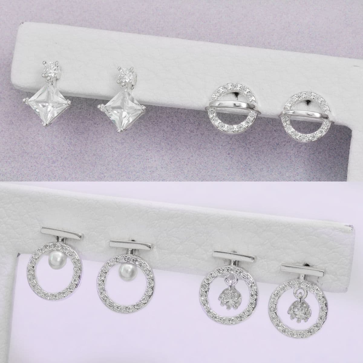 Silver 925 Full of Cubic Earring Series - 이미지 2
