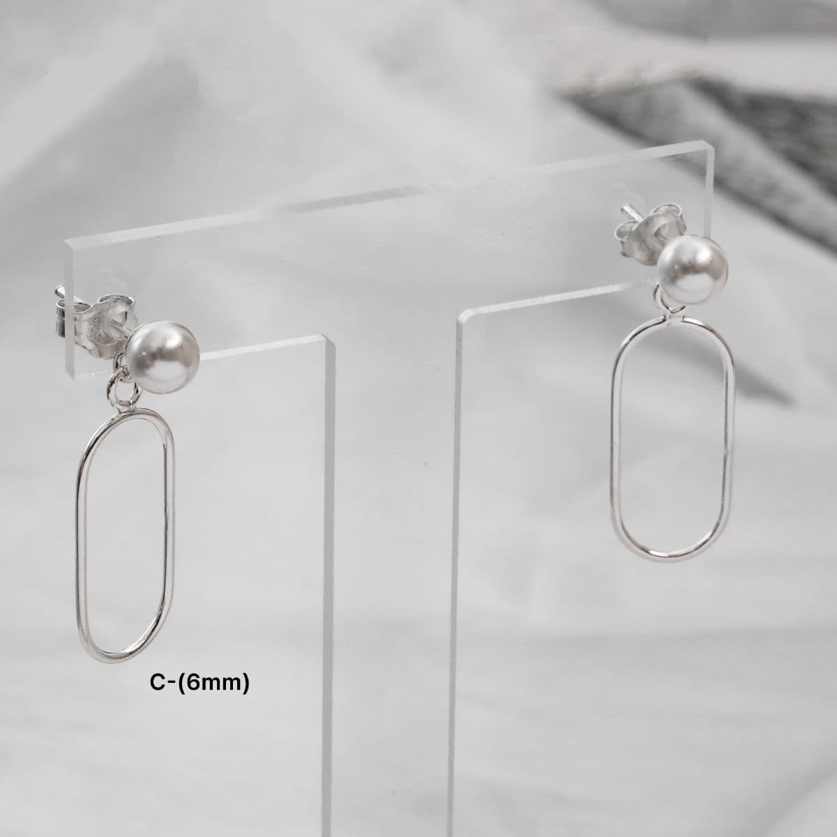 Silver 925 Swarovski Pearl Earring Series (Hoop, Ring, Drop) - 이미지 10