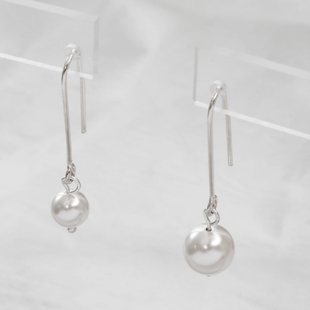 Silver 925 Swarovski Pearl Earring Series (Hoop, Ring, Drop) - 이미지 6
