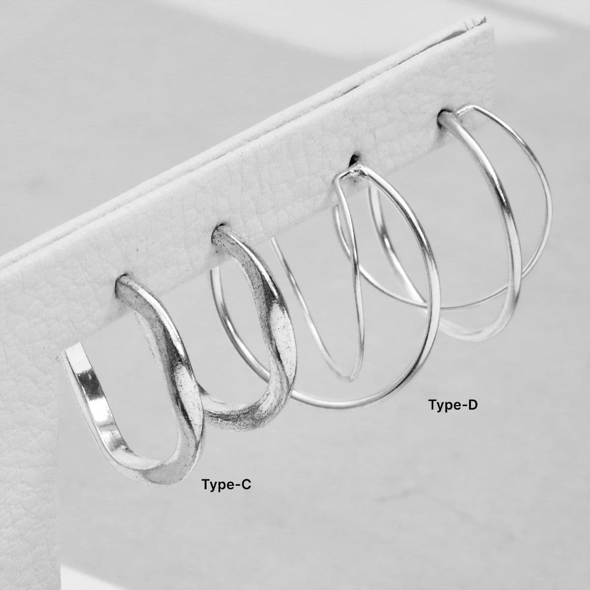 Silver 925 Plain Hoop Earring Series - 이미지 4