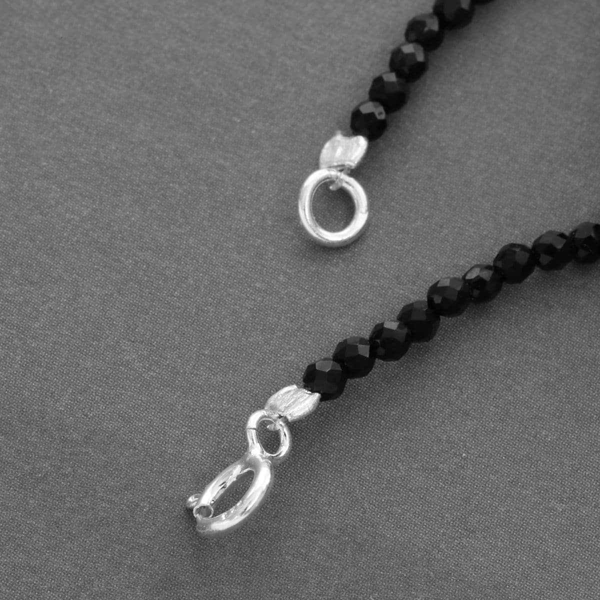 [SN6606] Silver 925 Black and White Checkered Natural Stone Necklace - 이미지 10
