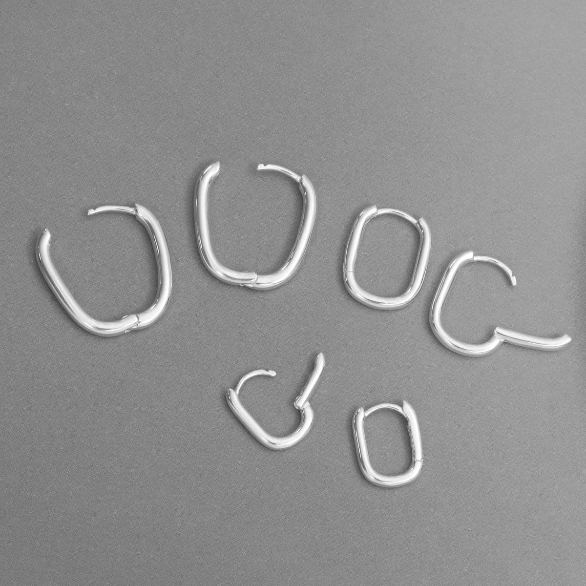 [SHG6613] Silver 925 Plain Oval One-Touch Earrings - 이미지 15