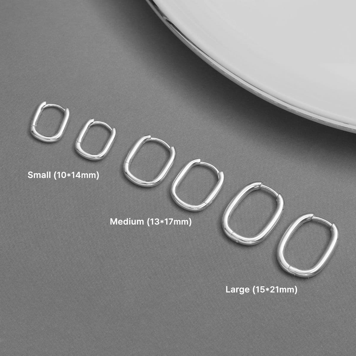 [SHG6613] Silver 925 Plain Oval One-Touch Earrings - 이미지 2