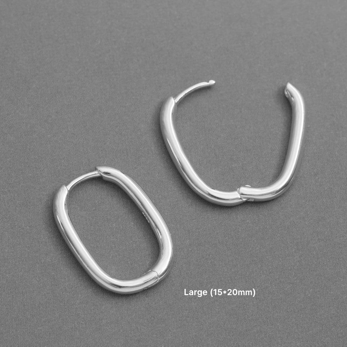 [SHG6613] Silver 925 Plain Oval One-Touch Earrings - 이미지 10