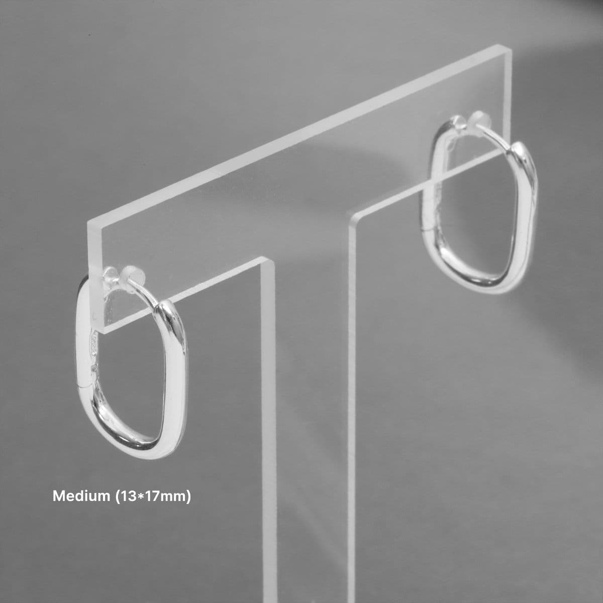 [SHG6613] Silver 925 Plain Oval One-Touch Earrings - 이미지 8